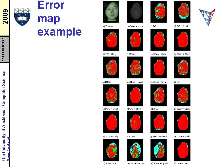 The University of Auckland | Computer Science | New Zealand PRESENTATION 2009 Error map