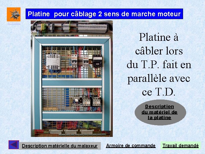 Platine pour câblage 2 sens de marche moteur ACCUEIL Platine à câbler lors du