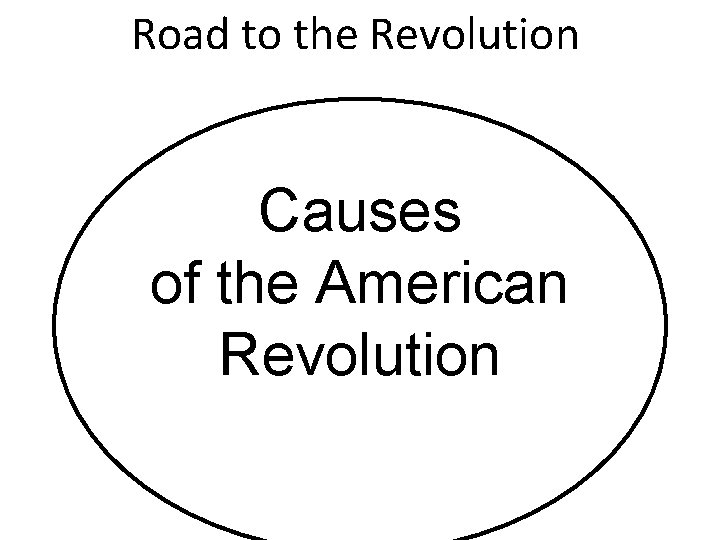 Road to the Revolution Causes of the American Revolution 