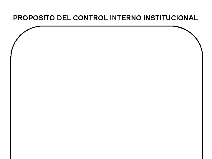 PROPOSITO DEL CONTROL INTERNO INSTITUCIONAL 