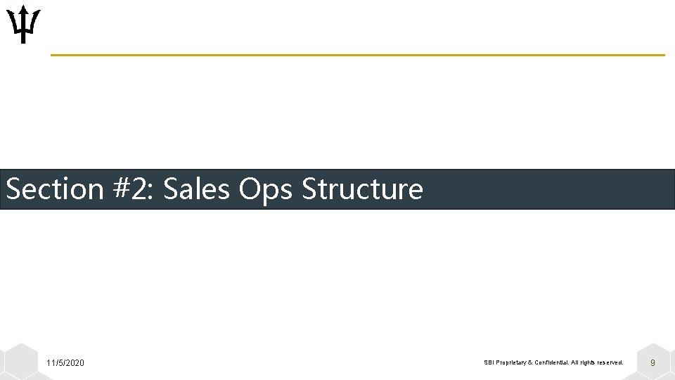 Section #2: Sales Ops Structure 11/5/2020 SBI Proprietary & Confidential. All rights reserved. 9