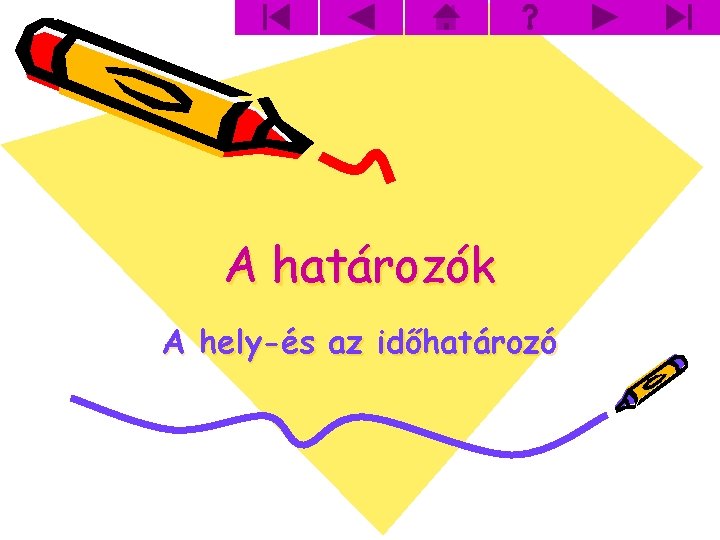 A határozók A hely-és az időhatározó 