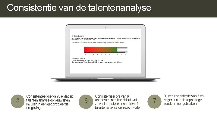 Consistentie van de talentenanalyse 5 Consistentiescore van 5 en lager: talenten analyse opnieuw laten Consistentie van de talentenanalyse 5 Consistentiescore van 5 en lager: talenten analyse opnieuw laten