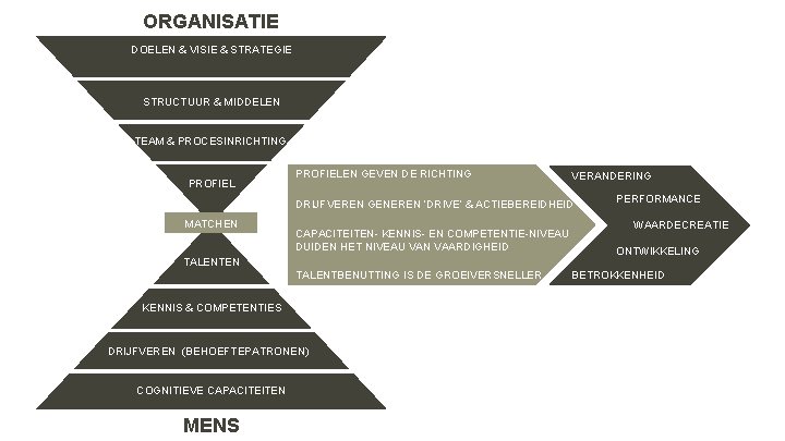 ORGANISATIE DOELEN & VISIE & STRATEGIE STRUCTUUR & MIDDELEN TEAM & PROCESINRICHTING PROFIELEN GEVEN ORGANISATIE DOELEN & VISIE & STRATEGIE STRUCTUUR & MIDDELEN TEAM & PROCESINRICHTING PROFIELEN GEVEN