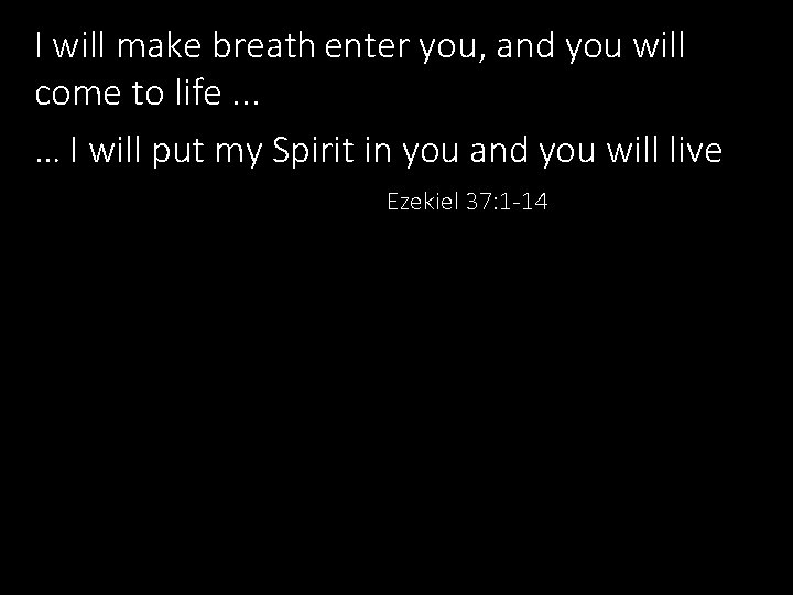 I will make breath enter you, and you will come to life. . .