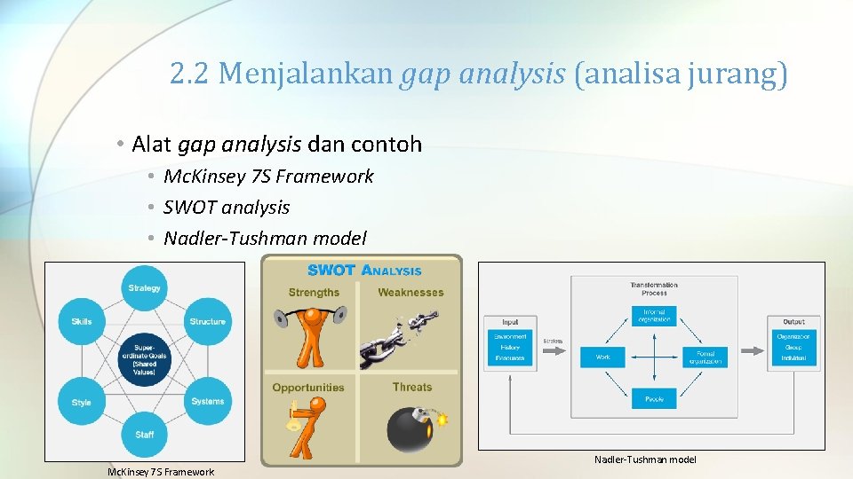 2. 2 Menjalankan gap analysis (analisa jurang) • Alat gap analysis dan contoh •