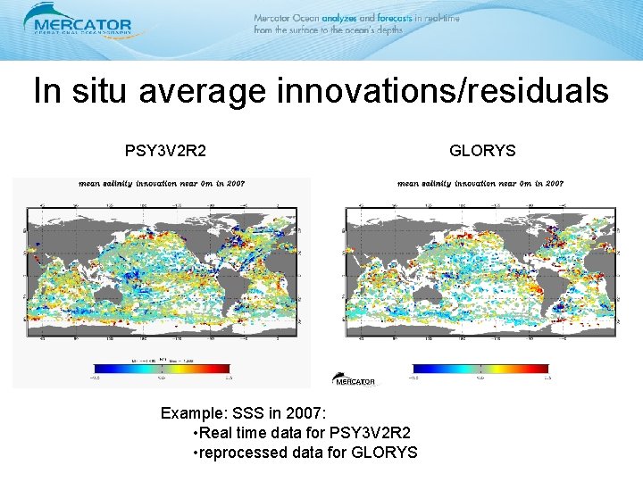 In situ average innovations/residuals PSY 3 V 2 R 2 Example: SSS in 2007: