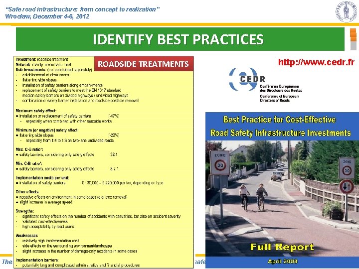 “Safe road infrastructure: from concept to realization” Wrocław, December 4 -6, 2012 IDENTIFY BEST