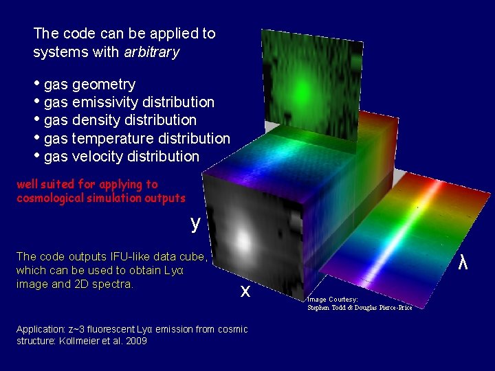 The code can be applied to systems with arbitrary • gas geometry • gas