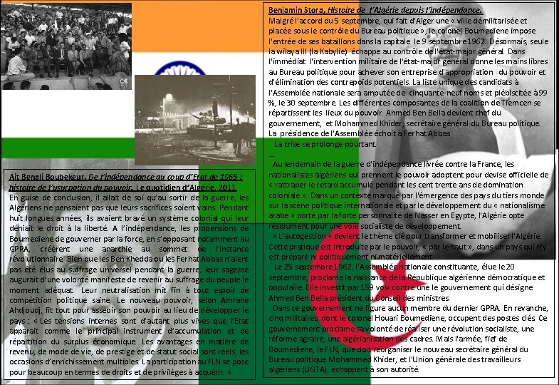 Ait Benali Boubekeur, De l’indépendance au coup d’Etat de 1965 : histoire de l’usurpation