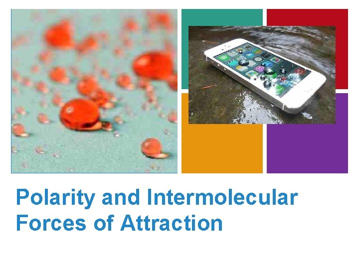 + Polarity and Intermolecular Forces of Attraction 