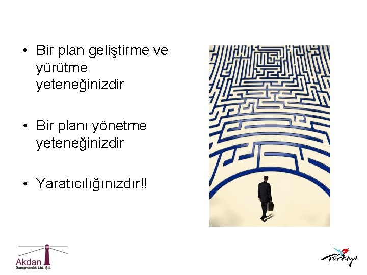  • Bir plan geliştirme ve yürütme yeteneğinizdir • Bir planı yönetme yeteneğinizdir •