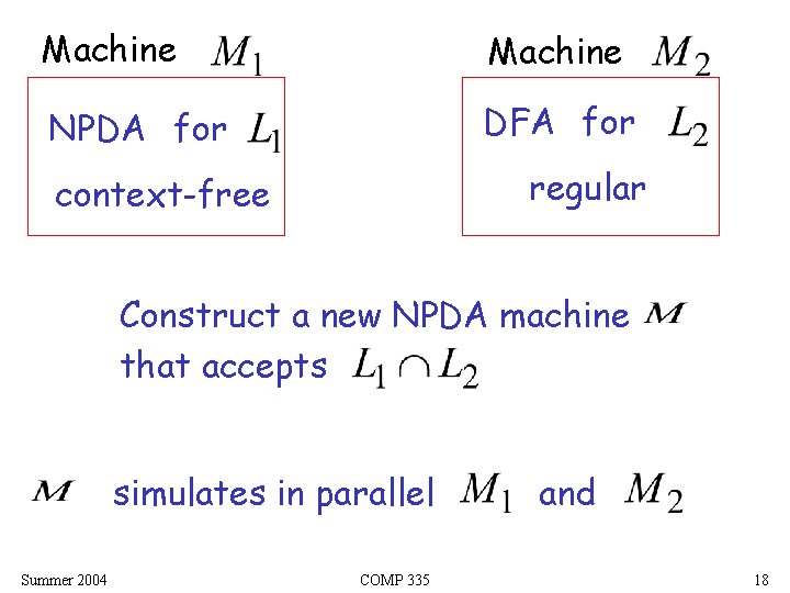 Machine NPDA for DFA for regular context-free Construct a new NPDA machine that accepts