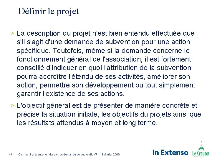 Définir le projet > La description du projet n'est bien entendu effectuée que s'il