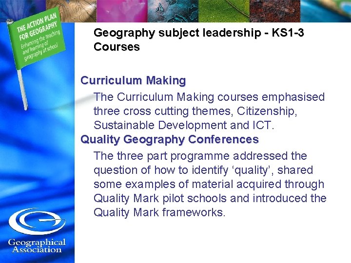 Geography subject leadership - KS 1 -3 Courses Curriculum Making The Curriculum Making courses