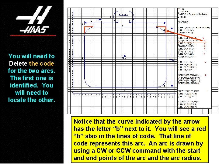 You will need to Delete the code for the two arcs. The first one