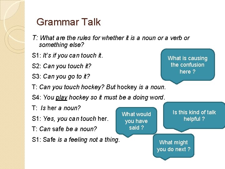 Grammar Talk T: What are the rules for whether it is a noun or Grammar Talk T: What are the rules for whether it is a noun or