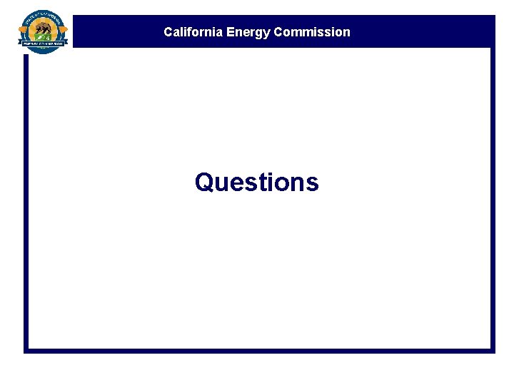 California Energy Commission Questions 