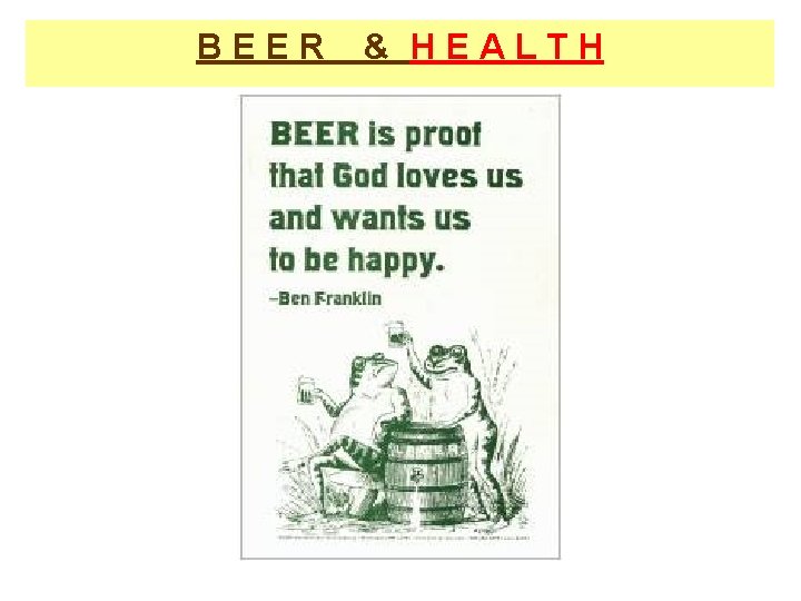 BEER & HEALTH 