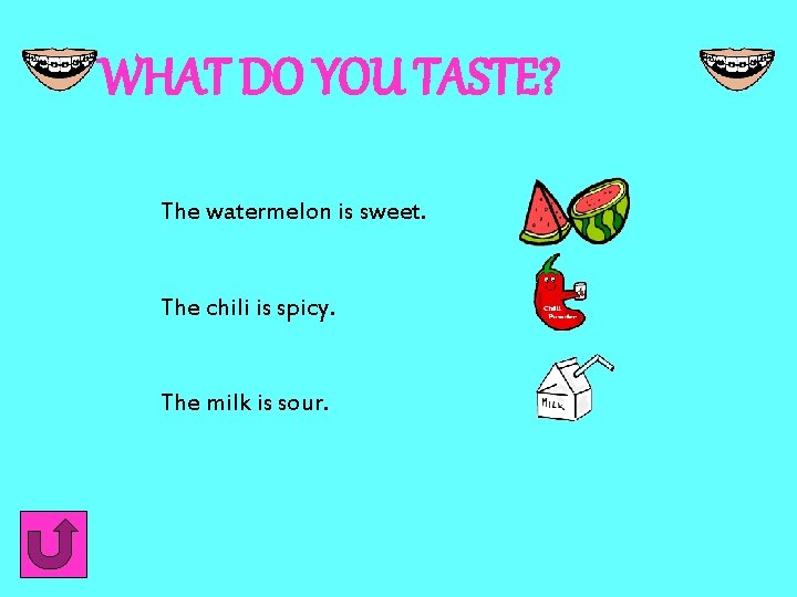 WHAT DO YOU TASTE? The watermelon is sweet. The chili is spicy. The milk WHAT DO YOU TASTE? The watermelon is sweet. The chili is spicy. The milk