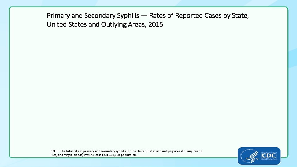 Primary and Secondary Syphilis — Rates of Reported Cases by State, United States and