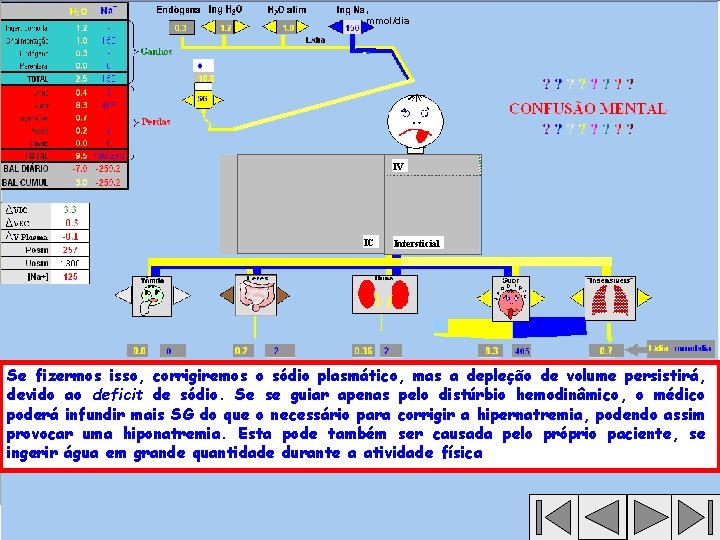 , mmol/dia IV IC Intersticial Se fizermos isso, corrigiremos o sódio plasmático, mas a