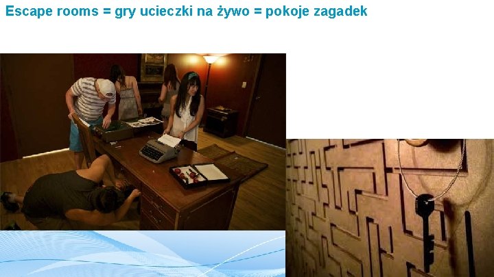 Escape rooms = gry ucieczki na żywo = pokoje zagadek 