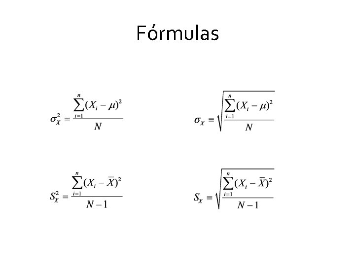 Fórmulas Fórmulas