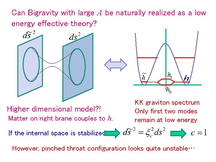 Can Bigravity with large A be naturally realized as a low energy effective theory?