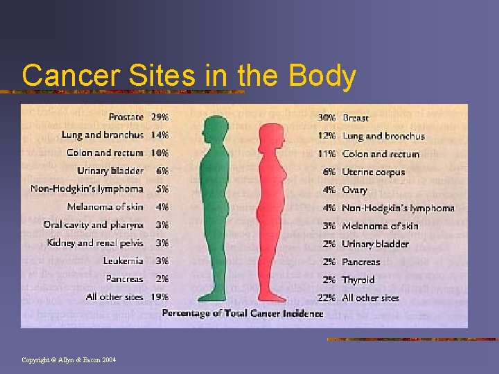 Cancer Sites in the Body Copyright © Allyn & Bacon 2004 