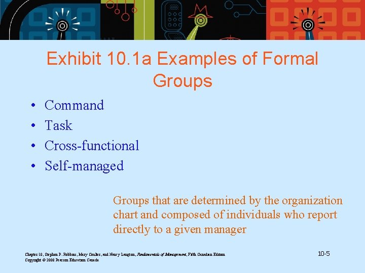 Exhibit 10. 1 a Examples of Formal Groups • • Command Task Cross-functional Self-managed