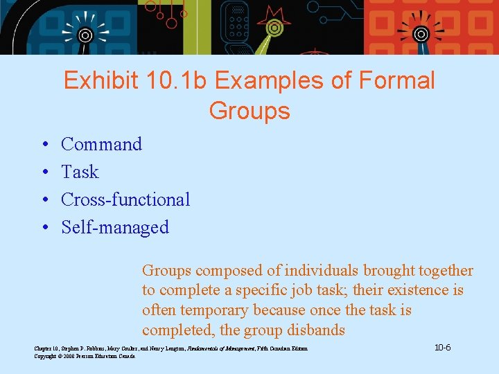 Exhibit 10. 1 b Examples of Formal Groups • • Command Task Cross-functional Self-managed