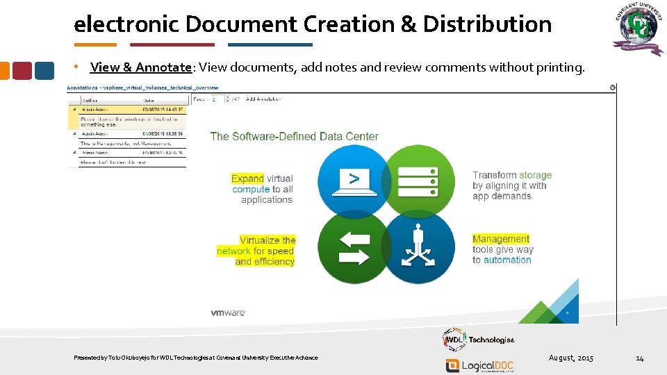 electronic Document Creation & Distribution • View & Annotate: View documents, add notes and