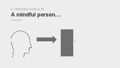 5. CREATING CONFLICTS A mindful person… 