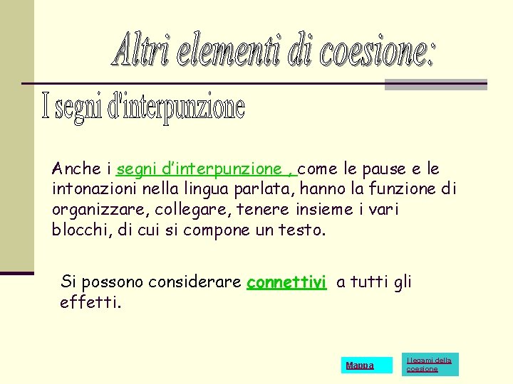 Anche i segni d’interpunzione , come le pause e le intonazioni nella lingua parlata,