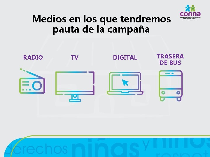 Medios en los que tendremos pauta de la campaña RADIO TV DIGITAL TRASERA DE