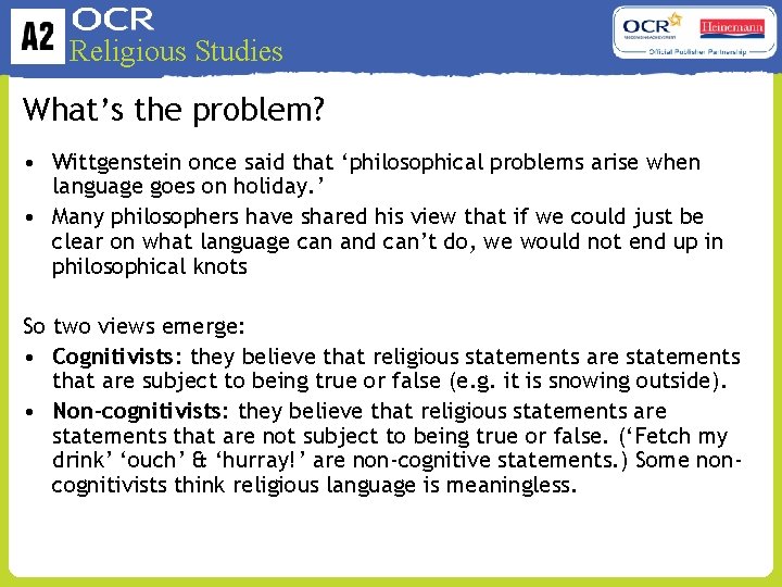 Religious Studies Religious Language A guide for the
