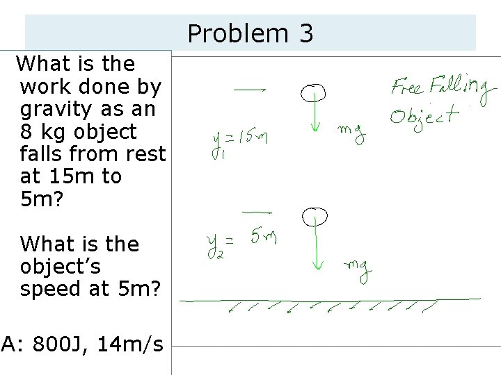 Problem 3 What is the work done by gravity as an 8 kg object Problem 3 What is the work done by gravity as an 8 kg object