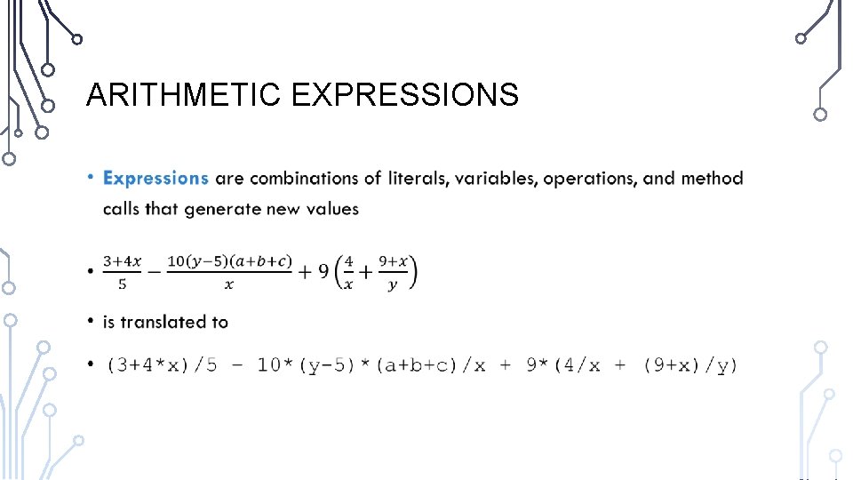 ARITHMETIC EXPRESSIONS • 