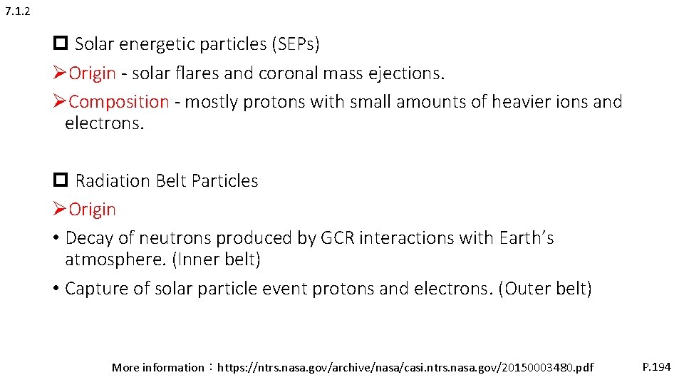 7. 1. 2 p Solar energetic particles (SEPs) ØOrigin - solar flares and coronal 7. 1. 2 p Solar energetic particles (SEPs) ØOrigin - solar flares and coronal