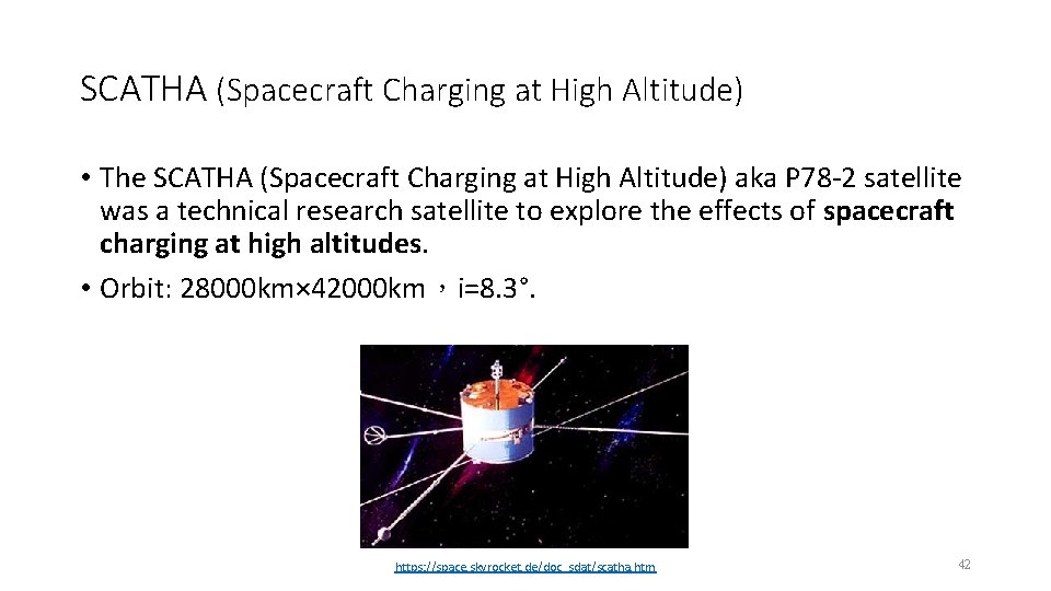 SCATHA (Spacecraft Charging at High Altitude) • The SCATHA (Spacecraft Charging at High Altitude) SCATHA (Spacecraft Charging at High Altitude) • The SCATHA (Spacecraft Charging at High Altitude)