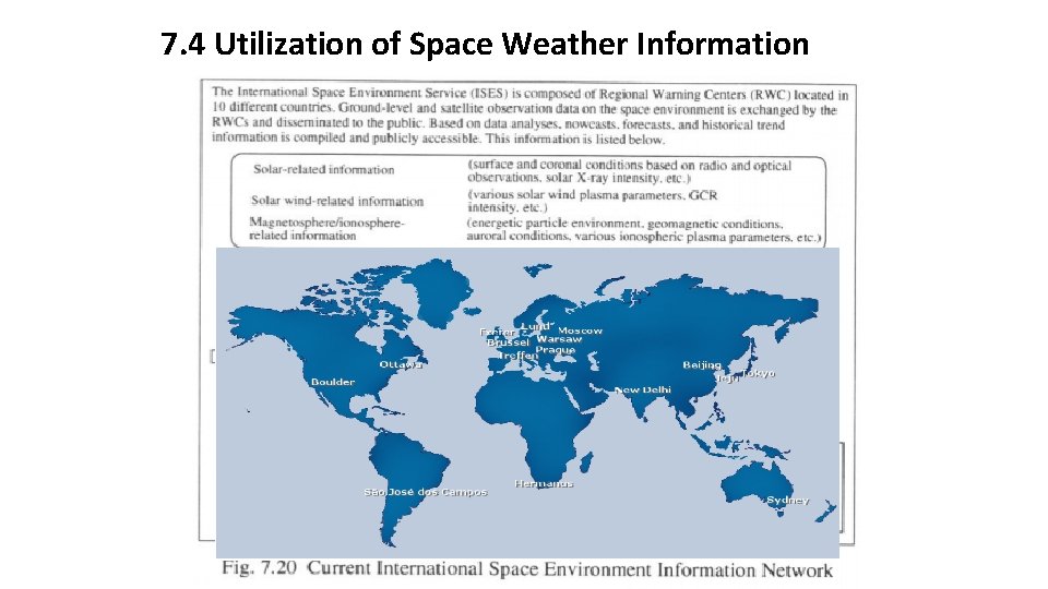7. 4 Utilization of Space Weather Information 7. 4 Utilization of Space Weather Information