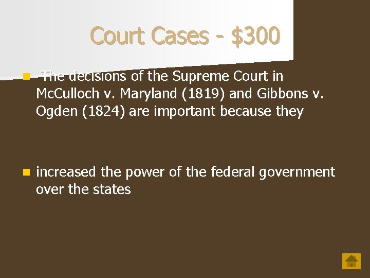 Court Cases - $300 n The decisions of the Supreme Court in Mc. Culloch