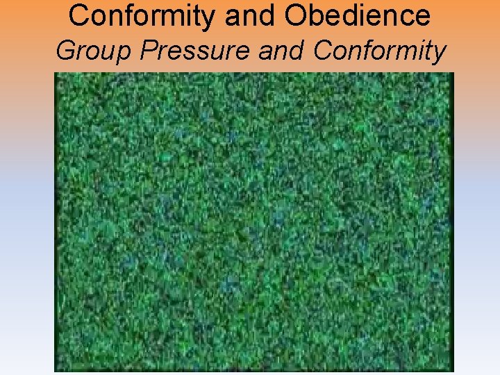 Conformity and Obedience Group Pressure and Conformity 