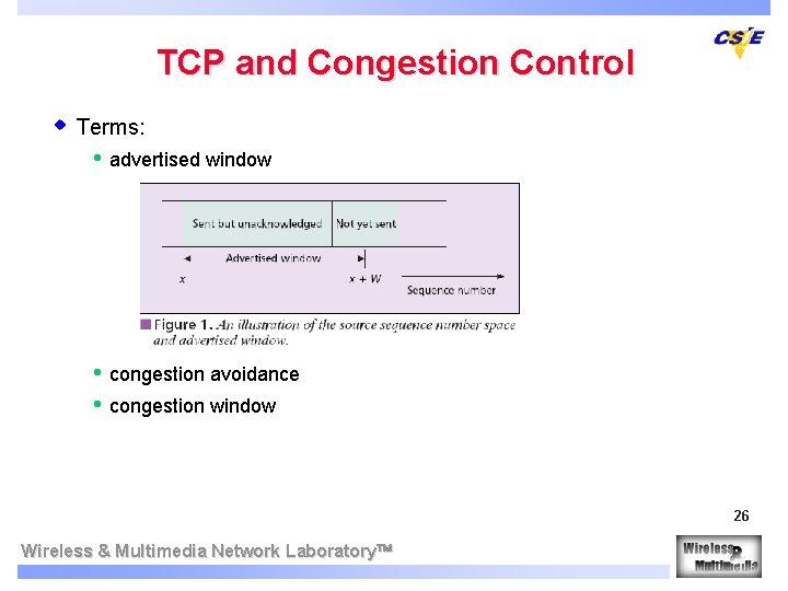 TCP and Congestion Control w Terms: • advertised window • • congestion avoidance congestion