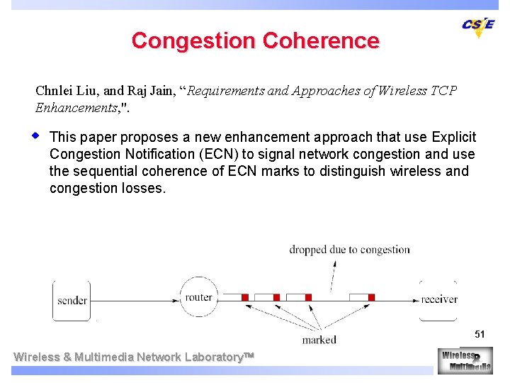 Congestion Coherence Chnlei Liu, and Raj Jain, “Requirements and Approaches of Wireless TCP Enhancements,