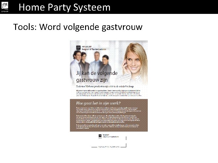 Home Party Systeem Tools: Word volgende gastvrouw 