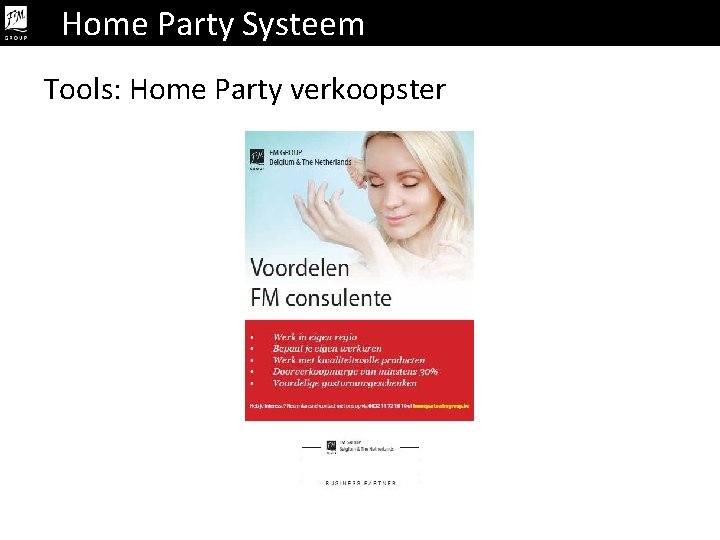 Home Party Systeem Tools: Home Party verkoopster 