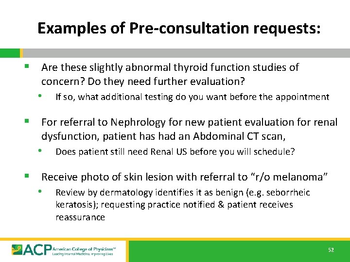 Examples of Pre-consultation requests: § Are these slightly abnormal thyroid function studies of concern? Examples of Pre-consultation requests: § Are these slightly abnormal thyroid function studies of concern?