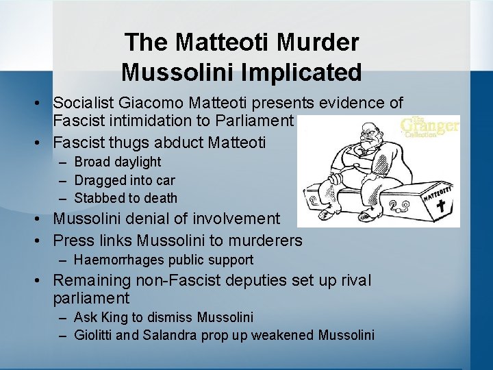 The Matteoti Murder Mussolini Implicated • Socialist Giacomo Matteoti presents evidence of Fascist intimidation